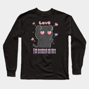 Cat hooked on you Long Sleeve T-Shirt